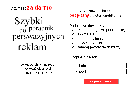 Biuletyn cnebPoints Szybki poradnik do perswazyjnych reklam